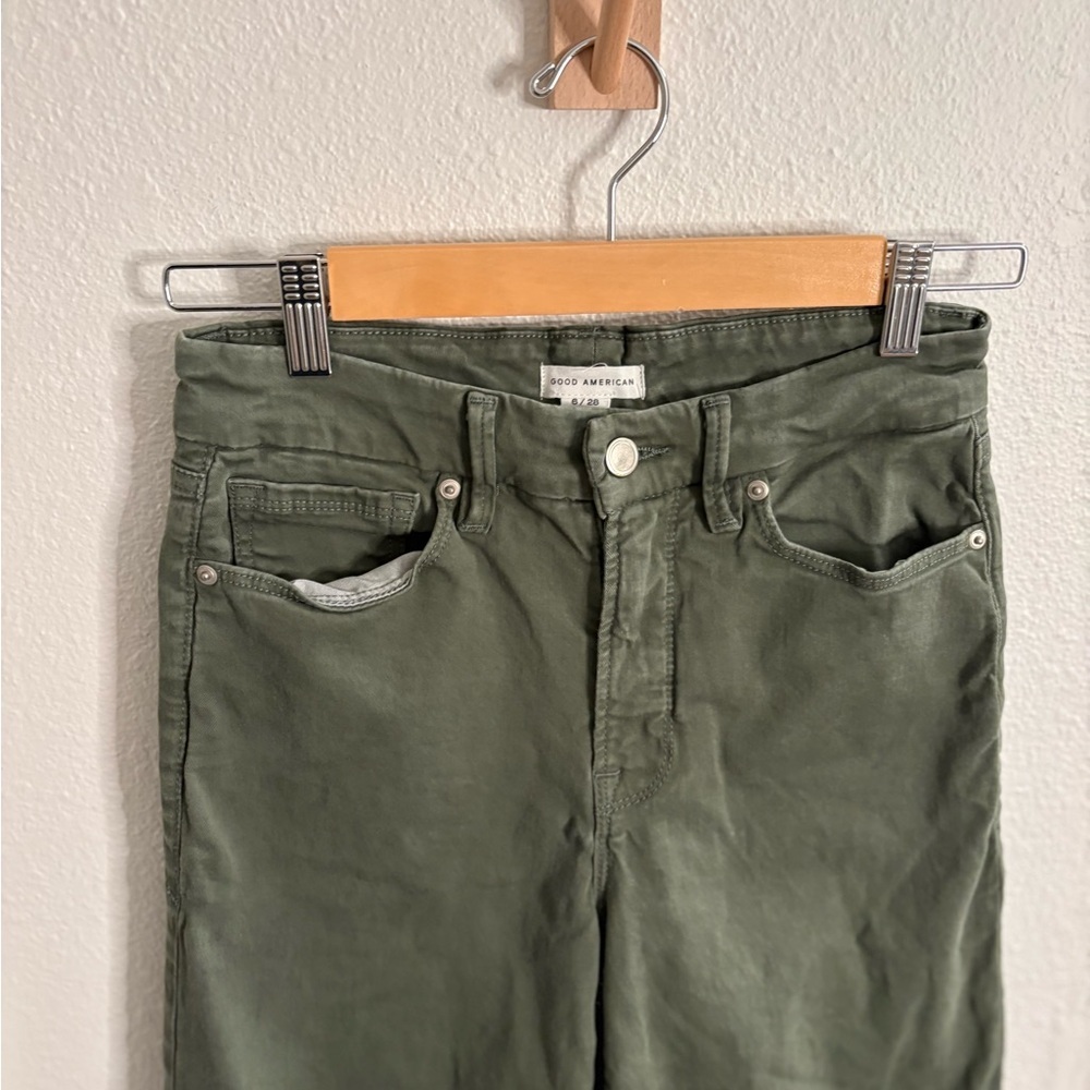 Good American Olive Green Wide-Leg Jeans - Picture 3 of 8